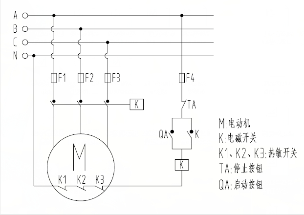 好色先生视频污電機:熱敏開關控(kòng)製保護原理圖 好色先生视频污電機:熱敏開關(guān)控製保護原理圖