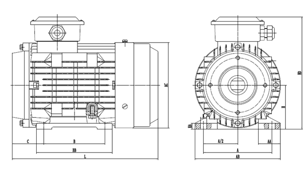 好色先生视频污電機-YYVF2汽車電機安裝尺寸圖(tú) 好色先生视频污電機-YYVF2汽車電機安裝尺寸圖
