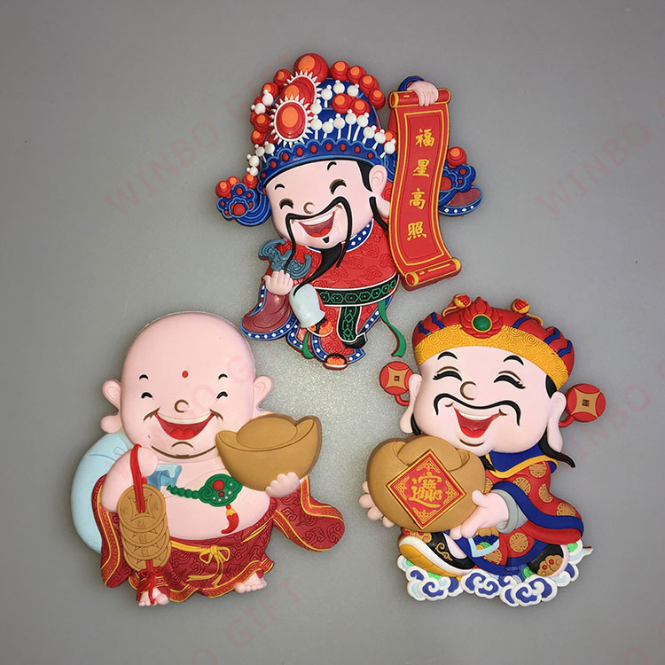 福祿壽立體（tǐ）PVC軟（ruǎn）膠滴（dī）膠冰箱貼（tiē）